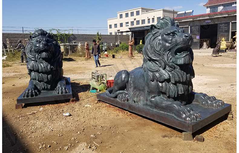 銅雕塑廠家，歐式銅獅子，匯豐銀行銅獅子