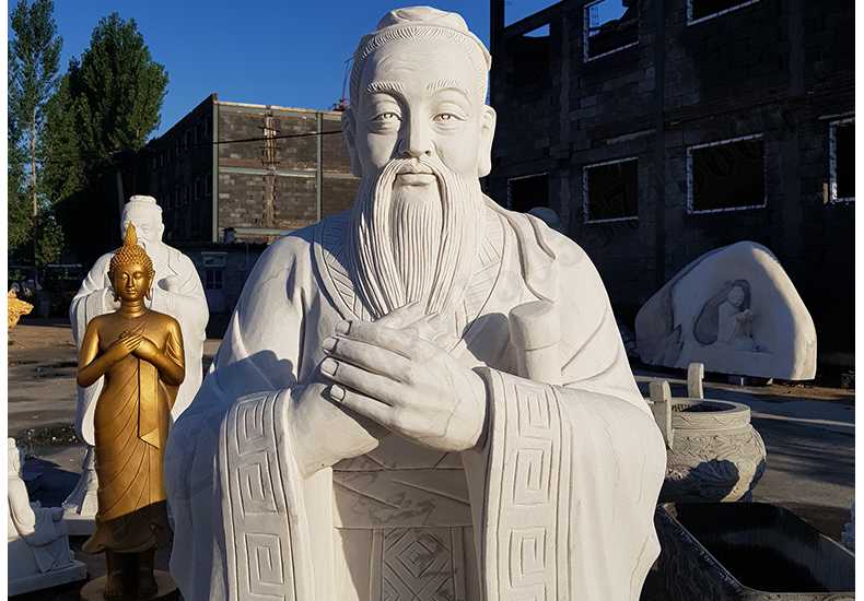 石雕孔子像，大理石孔子像，漢白玉孔子像