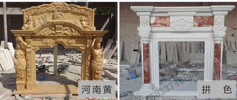 石雕壁爐架款式，定制石雕壁爐架，石雕壁爐架廠家