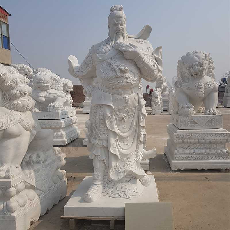漢白玉關(guān)公像，大理石關(guān)公像，石雕關(guān)公雕像，石材關(guān)公像