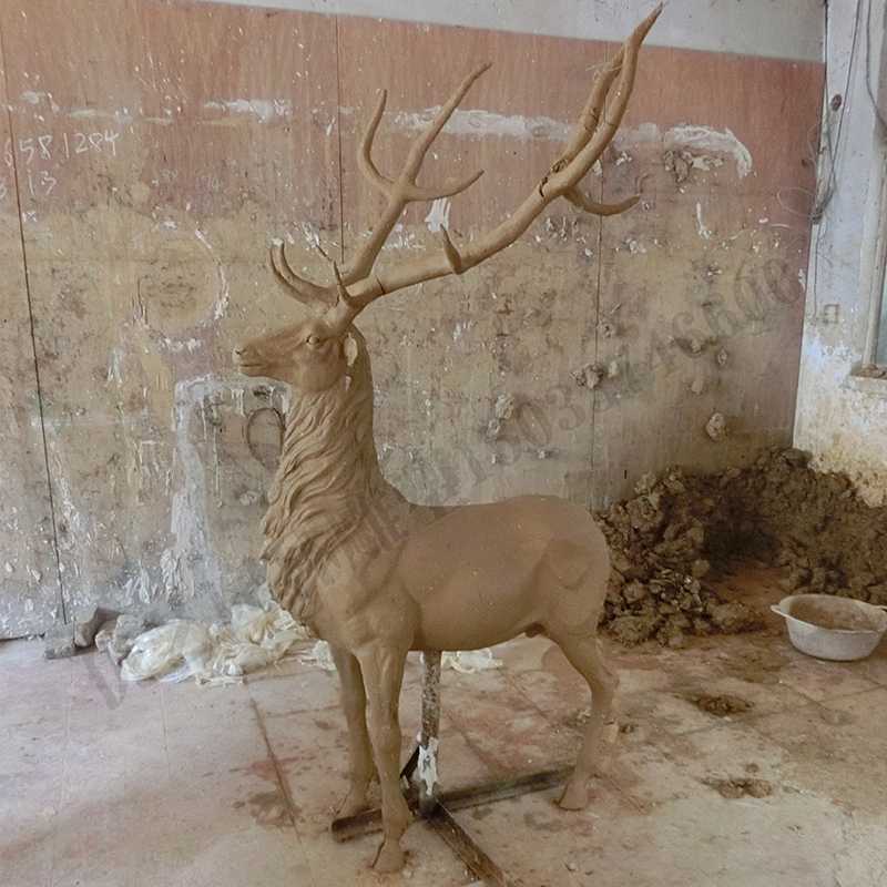 銅鹿泥模，麋鹿泥模，青銅鹿雕塑，銅鹿擺件4.jpg