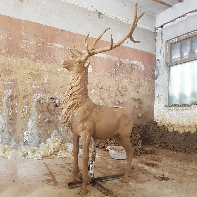 銅鹿模型，銅麋鹿雕塑，麋鹿模型，銅麋鹿泥模1.jpg