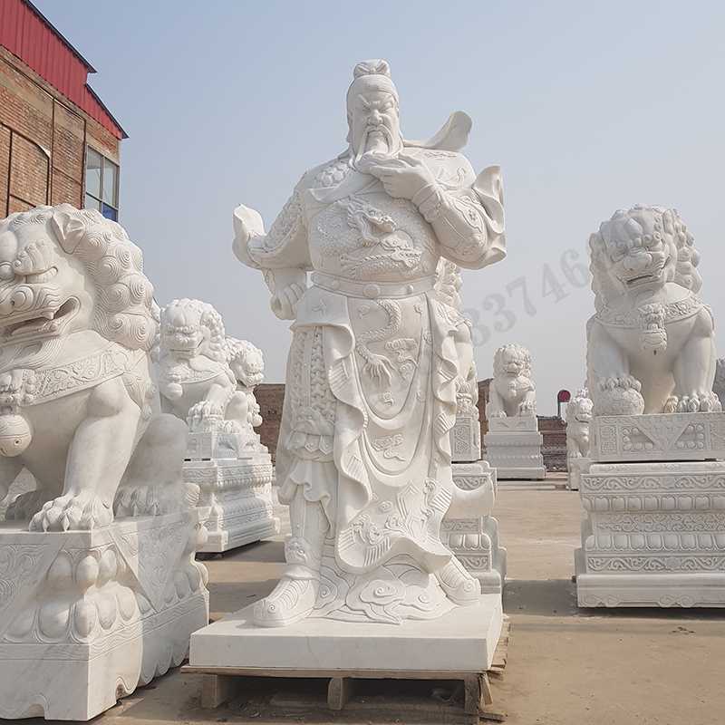 漢白玉關(guān)公像，石雕關(guān)公像，大理石關(guān)公雕像，關(guān)羽雕像，河北石雕關(guān)公廠家2.jpg