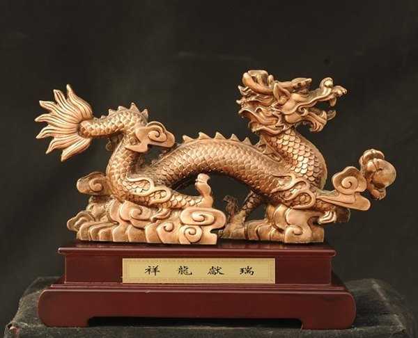 景觀雕塑定制，銅龍擺件