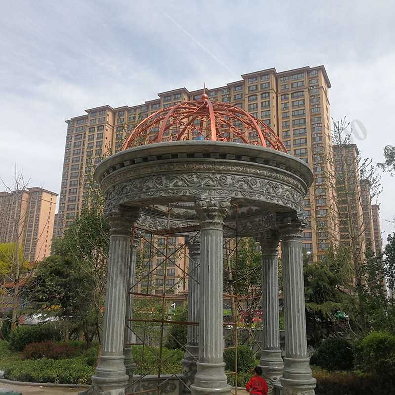 公園小區(qū)亭子，大理石涼亭安裝